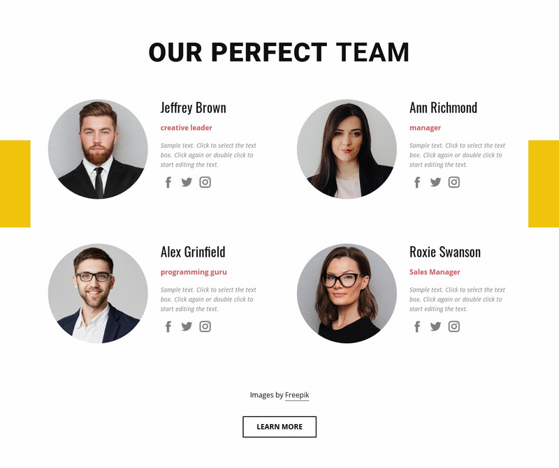 Perfect business team Web Page Design