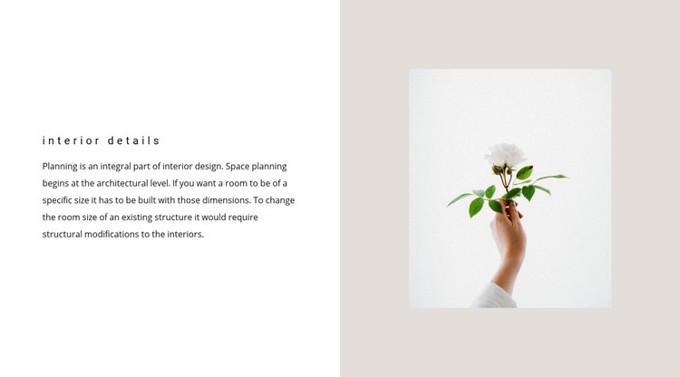 Details for interior Webflow Template Alternative