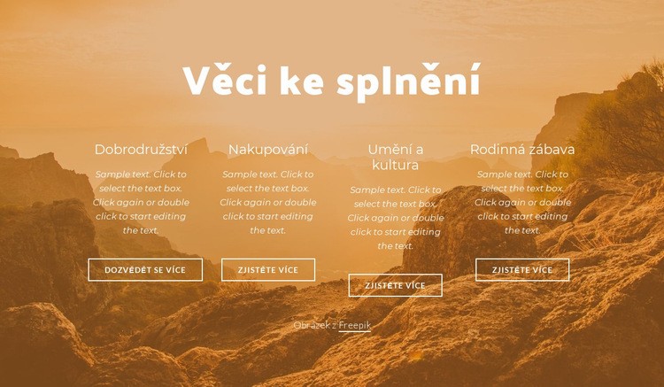 Dobrodružství bez omezení Šablona HTML