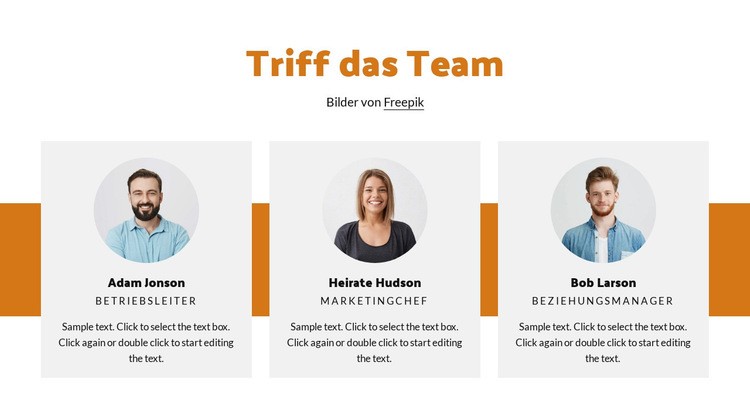 Teamdesign Eine Seitenvorlage