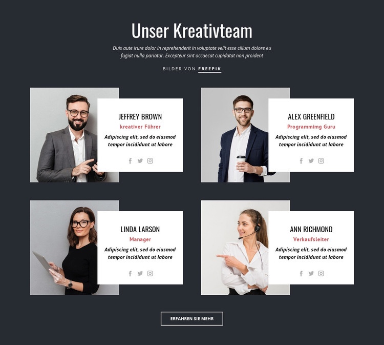 Unsere kreativen Leute HTML Website Builder