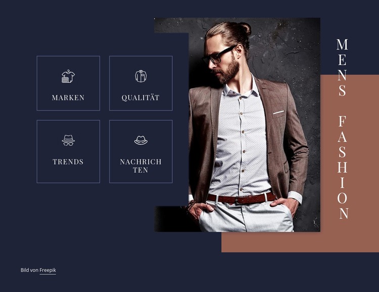 Männer Modetrends Website Builder-Vorlagen
