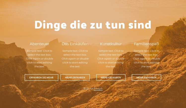 Abenteuer ohne Grenzen Website Builder-Vorlagen