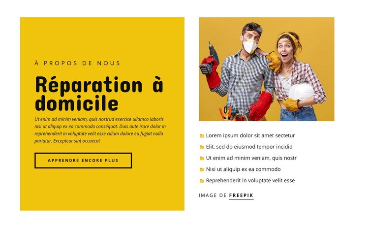 Services de réparation à domicile Modèles de constructeur de sites Web