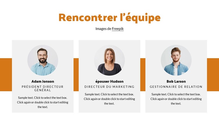 Conception d'équipe Créateur de site Web HTML