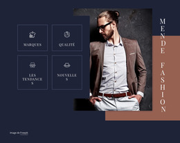 Conception De Pages HTML Pour Tendances De La Mode Masculine