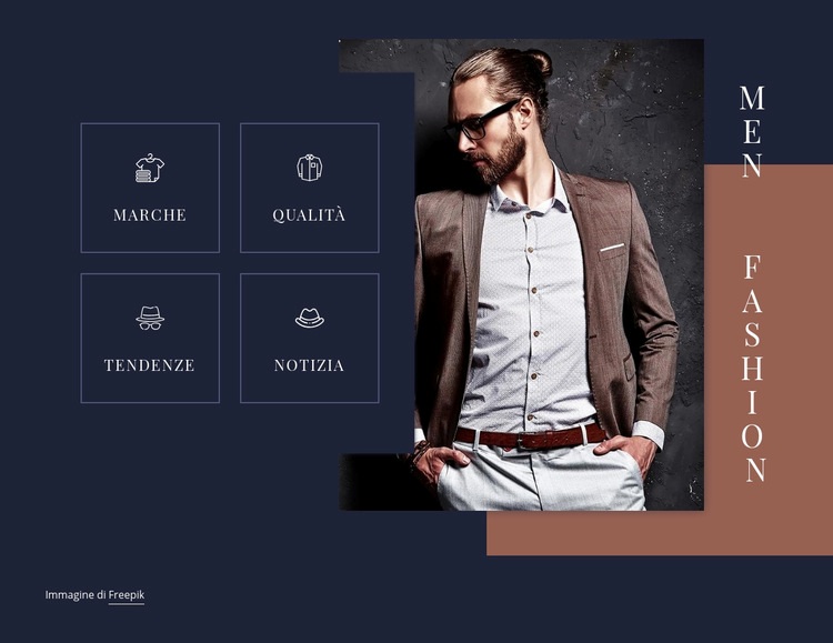 Tendenze moda uomo Costruttore di siti web HTML