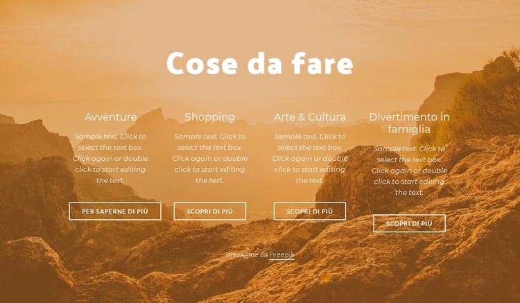 Avventure senza limiti Mockup del sito web