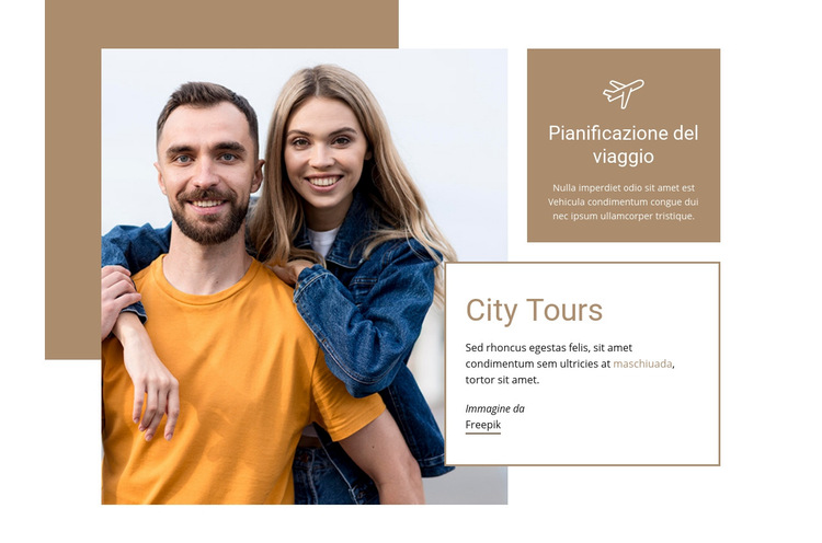 I tour della città viaggiano Modello di sito Web