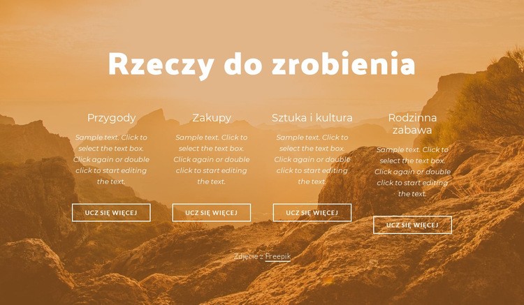 Przygody bez ograniczeń Szablony do tworzenia witryn internetowych