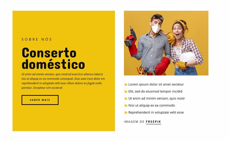 Serviços de conserto doméstico Construtor de sites HTML