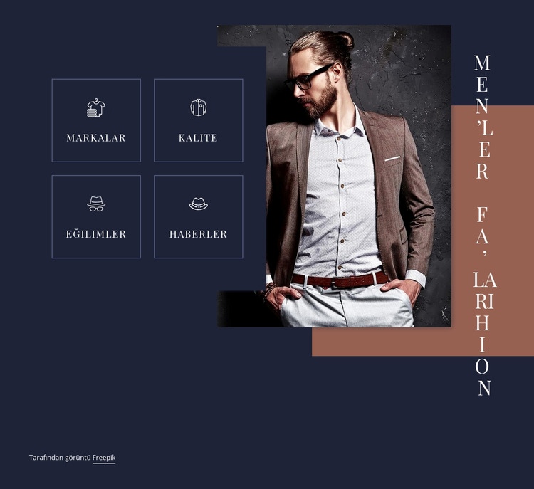Erkek moda trendleri Web Sitesi Mockup'ı