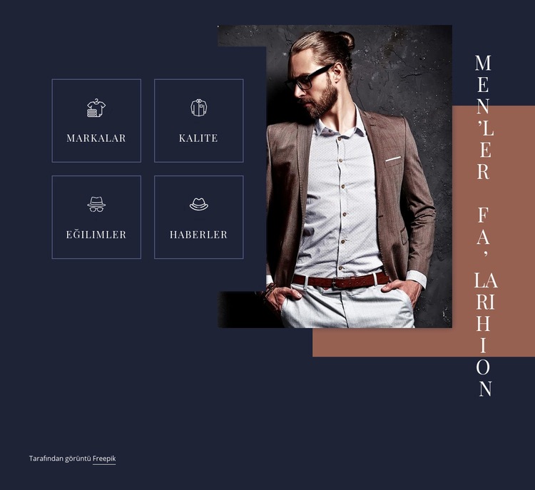 Erkek moda trendleri Web sitesi tasarımı