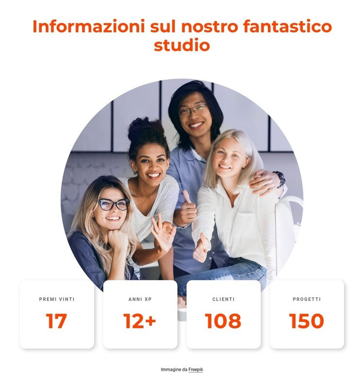 Informazioni sul nostro fantastico studio di design Mockup del sito web