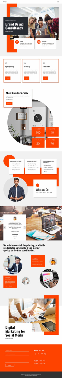 Delivering a positive brand Website Template