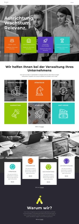 Unternehmenswachstum Und Transformation - HTML-Seitenvorlage