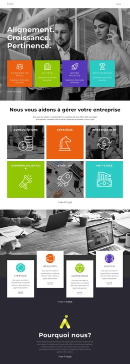 Croissance Et Transformation De L'Entreprise - Modèle De Page HTML