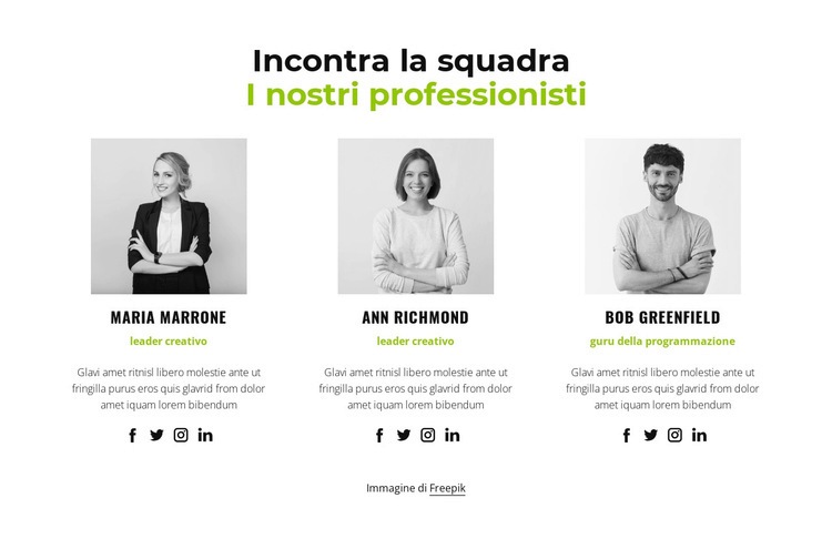 I nostri professionisti Modello HTML5