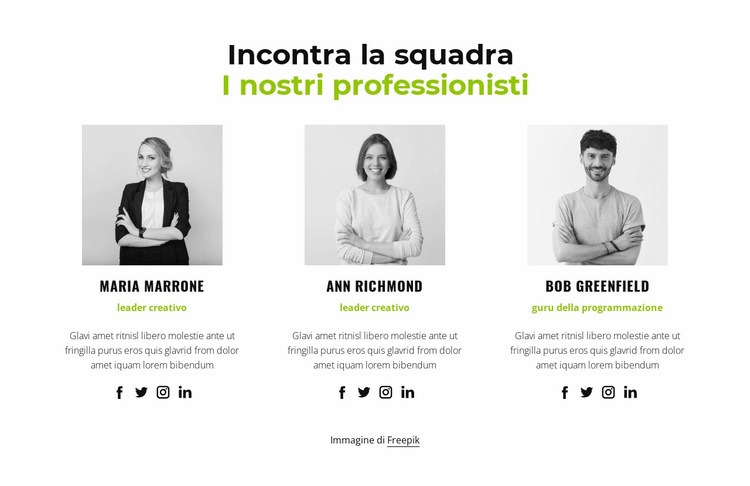 I nostri professionisti Modello