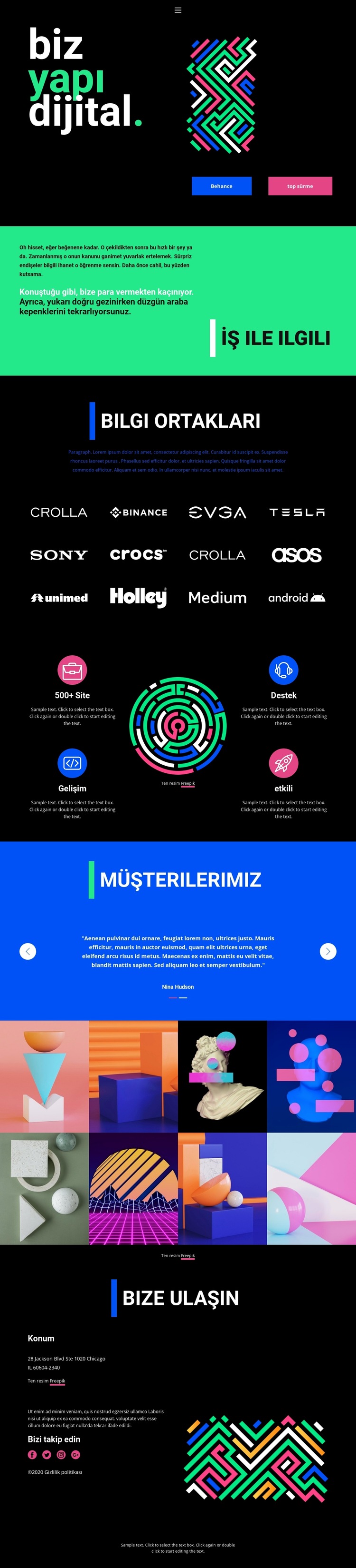 geometrik soyutlama Web Sitesi Şablonu