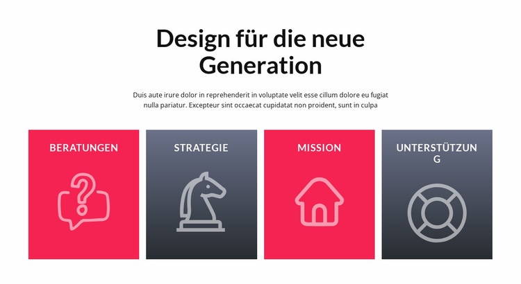 Zellen mit großen Symbolen Website Builder-Vorlagen