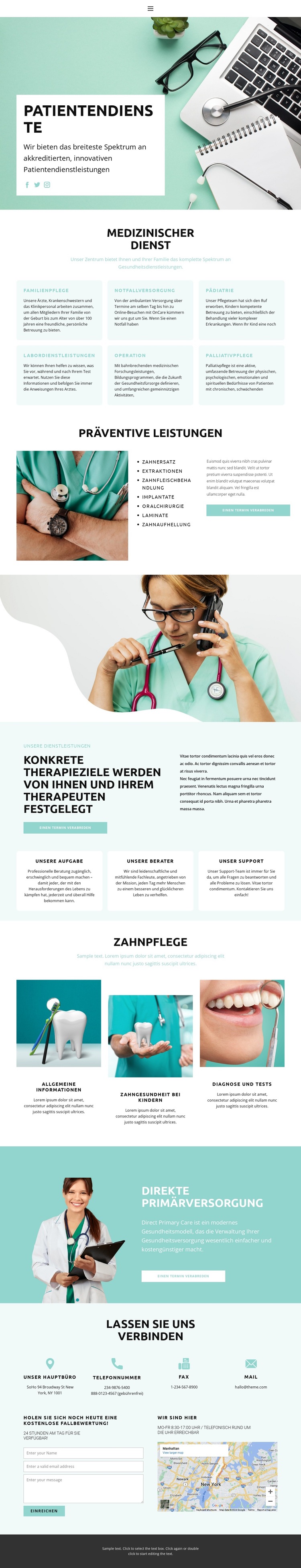 Auf Fakten basierende Medizin Website-Vorlage