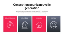 Cellules Avec De Grandes Icônes - Belle Conception De Site Web