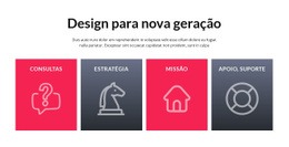 Células Com Ícones Grandes - Página De Destino HTML5