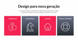Células Com Ícones Grandes - Designer Da Página De Destino