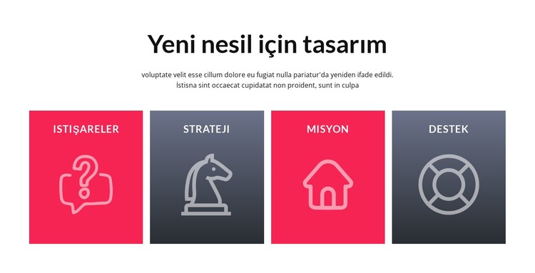 Büyük simgeler içeren hücreler CSS Şablonu