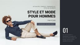 Le Style Et La Mode Des Hommes - Modèle De Maquette De Site Web