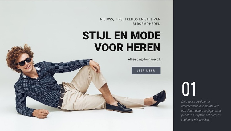 Mannenstijl en mode HTML5-sjabloon