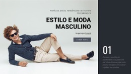 Estilo E Moda Masculinos - Modelo De Maquete De Site