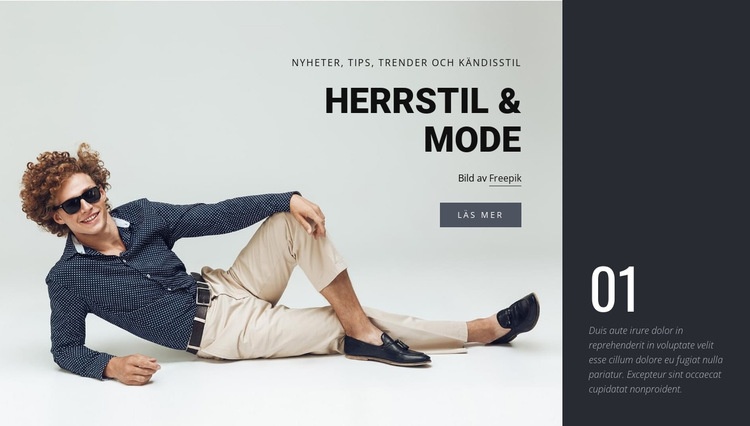 Mäns stil och mode CSS -mall