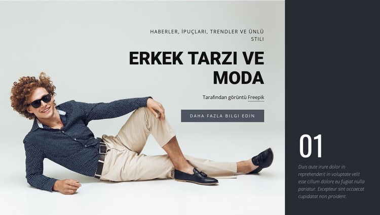 Erkekler tarzı ve moda Şablon