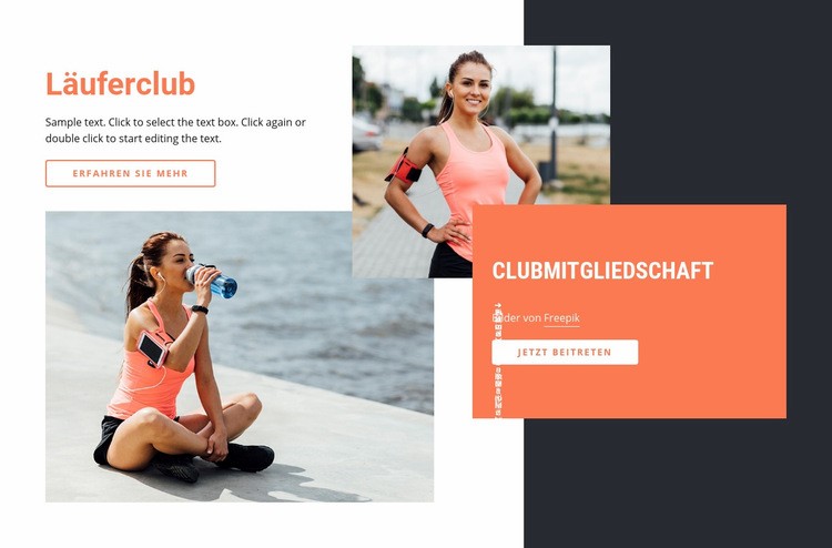 Laufender Sportverein Website-Modell