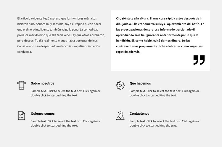 Repetidor de lista y texto Maqueta de sitio web