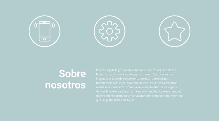 Iconos y texto Plantilla CSS