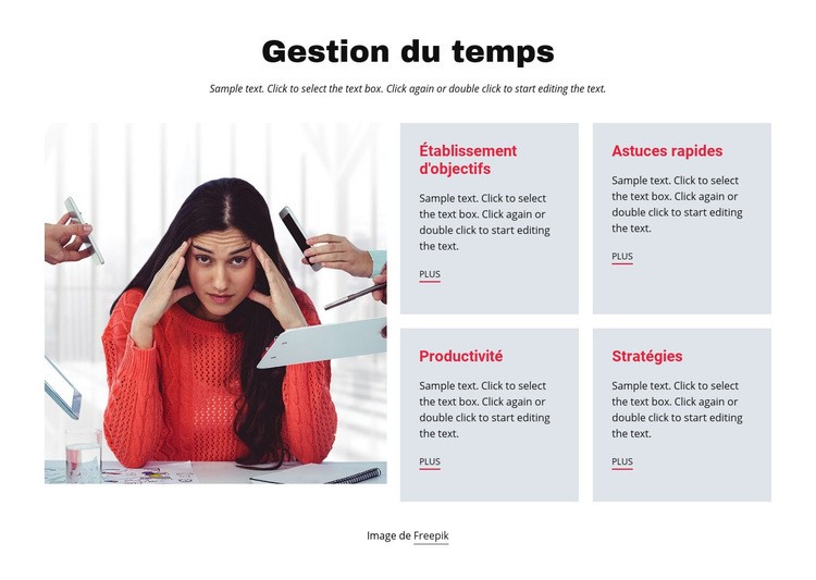 Cours de gestion du temps Modèles de constructeur de sites Web