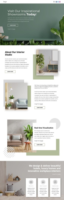 Showroom interior design - HTML Template by Nicepage
