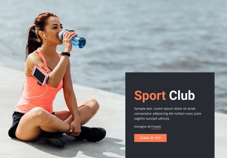 Esecuzione di club sportivo Mockup del sito web