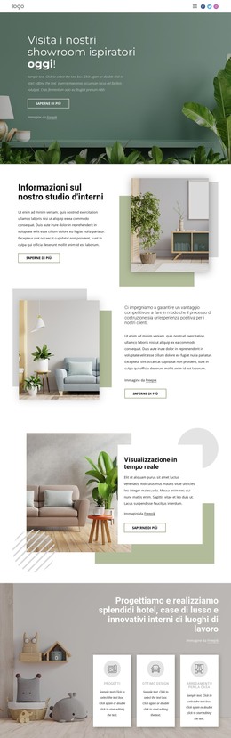 Pagina HTML Per Interior Design Dello Showroom