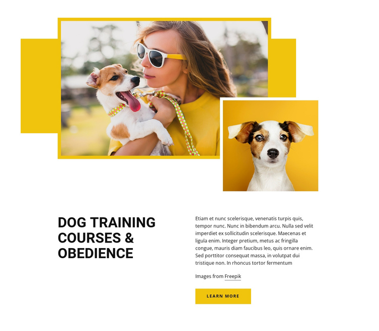 Pet training courses One Page Template