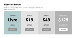 Plano De Preços Para Negócios - Modelo HTML5 Responsivo