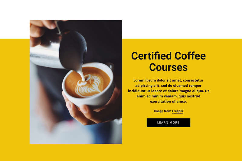 Coffee Barista Courses Web Page Design