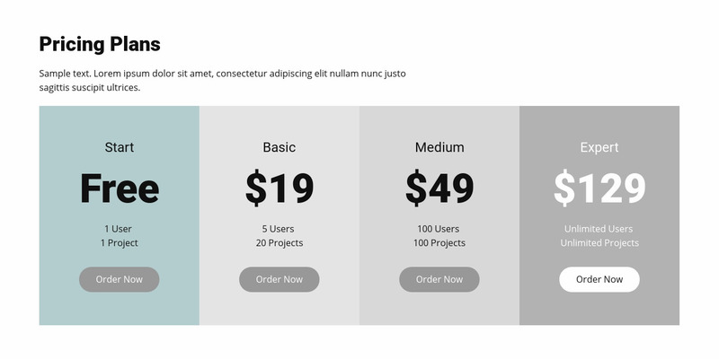 Pricing plan for business Web Page Design