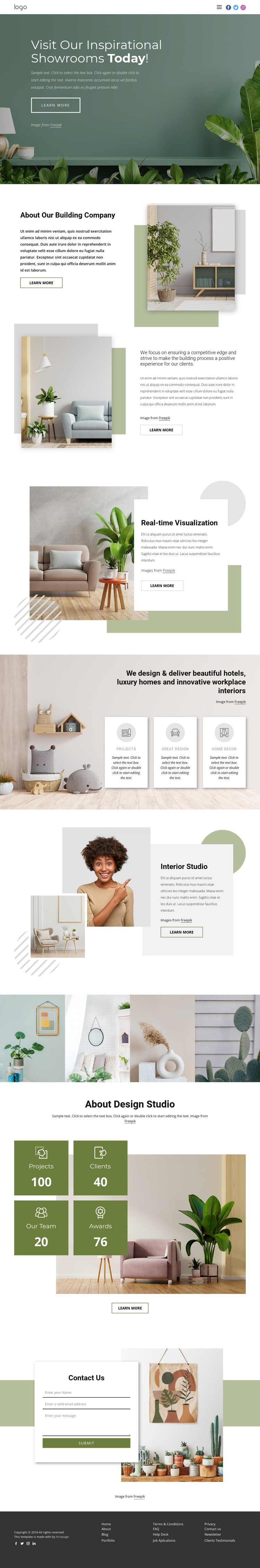 Showroom interior design Webflow Template Alternative