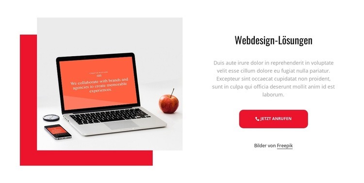 Entwicklung von Webdesign Eine Seitenvorlage