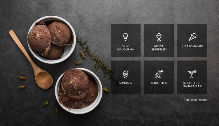 Dondurma tatlı HTML5 Şablonu
