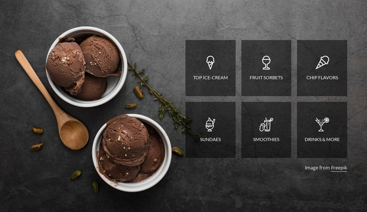 Ice cream dessert Website Mockup